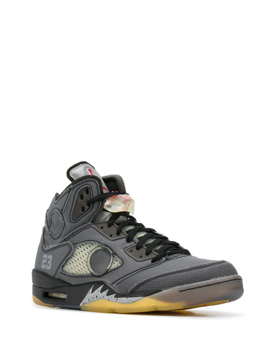Jordan Retro 5 Off White Black Muslin Semi UA