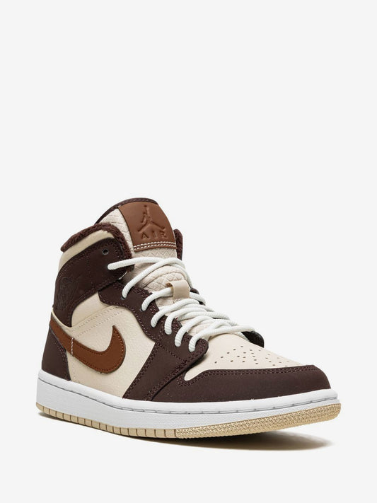 Nikee Air jordan 1 Mid Se Brown Basalt Oatmeal Semi Ua