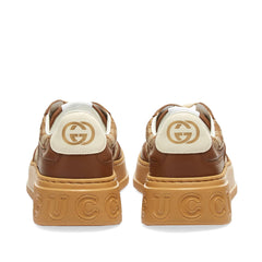 Guccii Embossed GG Logo Cream Canvas Leather