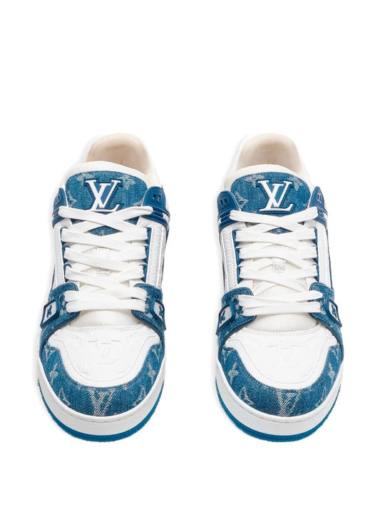 louiss vouittion trainer blue sneakers