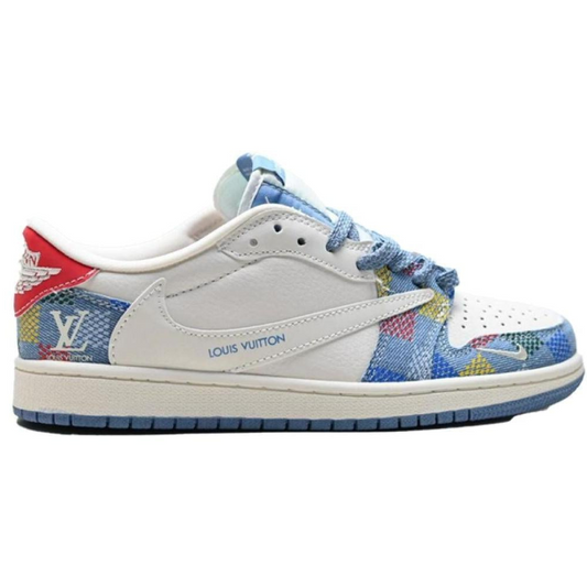 NIKEE AIR JORDAN RETRO 1 LOW X TRAVIS SCOTT FRAGMENT DESIGN LOUI_S VUITTON