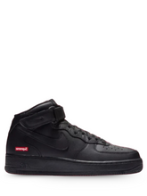 Supreme x Nikee Airforce 1 Mid Leather All Black 1st leather