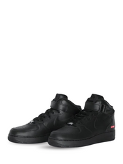 Supreme x Nikee Airforce 1 Mid Leather All Black 1st leather