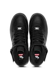Supreme x Nikee Airforce 1 Mid Leather All Black 1st leather