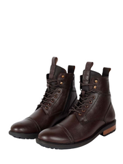 Zaraa Long Chain Leather Boots Brown