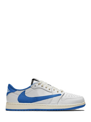 Travis Scott X Nik e Air Jordan 1 Low Fragment Heat Of f White Sneakers