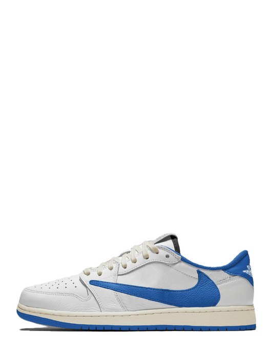 Travis Scott X Nik e Air Jordan 1 Low Fragment Heat Of f White Sneakers