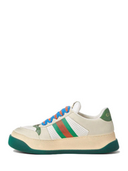 guccii screener gg leather trimmed canvas sneaker