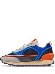 Balmainn multicolor suede panelled racer low top sneakers