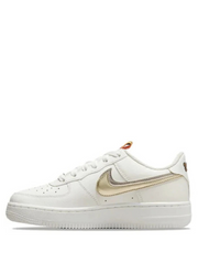 Nikee airforce 1 low double swoosh silver gold