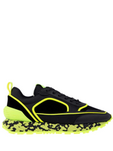 balmainn velvet nylon and mesh racer low top sneakers