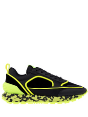 balmainn velvet nylon and mesh racer low top sneakers