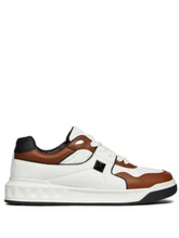Valentino garavani one stud low top nappa sneaker white brown