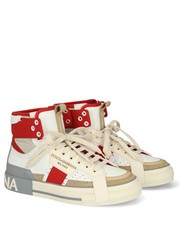 Dolce Gabbana Custom 2 Zero High Top White Red Sneakers
