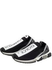 Dolce Gabbana Black White Slip On Sorrento Sneakers