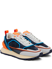 Balmainn multicolor suede panelled racer low top sneakers