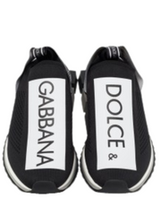 Dolce Gabbana Black White Slip On Sorrento Sneakers