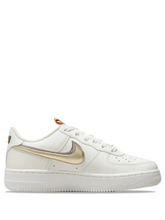 Nikee airforce 1 low double swoosh silver gold