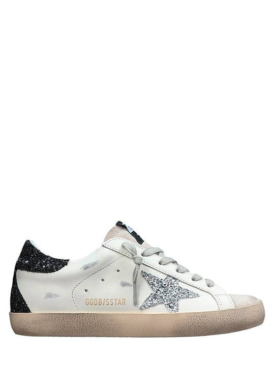 Golden Goose Super Star sneakers Silver Glitter Star and Black Glitter 6210