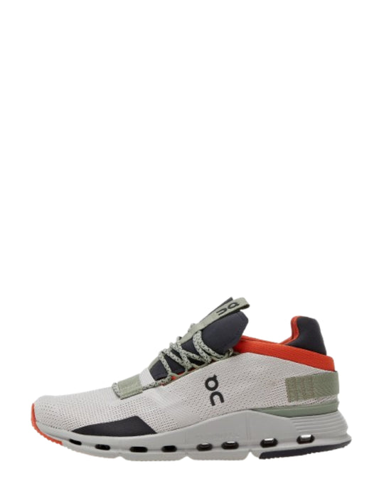 On Cloudnova Silver Orange Cloudtec Athletic