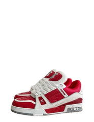 LOUISs VUITTONn TRAINER SIGNATURE RED WHITE
