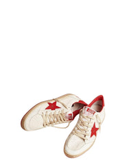 Golden Goose Ball-Star Low White Red 487