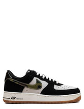 Nikee AirForce 1 Low Black Patent Camo Swoosh