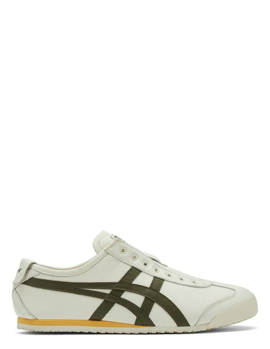 tiger mexico 66 slip on leather cream olive mango mens fix