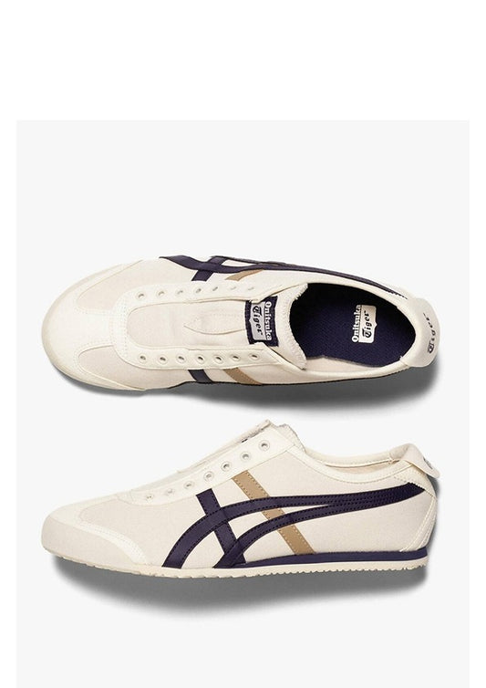Onitsuka Tiger Mexico 66 Slip On Beige Navy Blue 410
