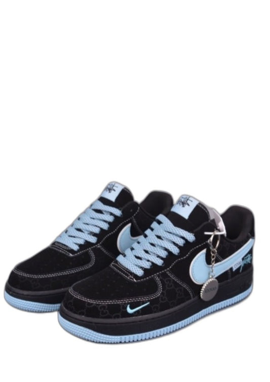 Nikee. Airforce 1 Low X Stussy X Black Blue