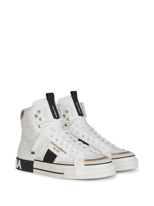 Dolce Gabbana Custom 2 Zer0 Panelled High Top White Black