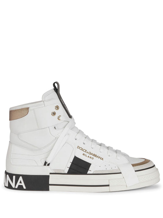 Dolce Gabbana Custom 2 Zer0 Panelled High Top White Black