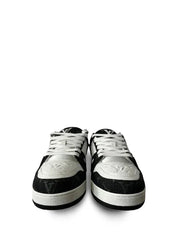 Louis Vuitton Trainer Monogram Denim White Black Leather Shine
