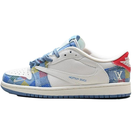 NIKEE AIR JORDAN RETRO 1 LOW X TRAVIS SCOTT FRAGMENT DESIGN LOUI_S VUITTON