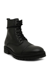 Zaraa Long Chain Leather Boots Black