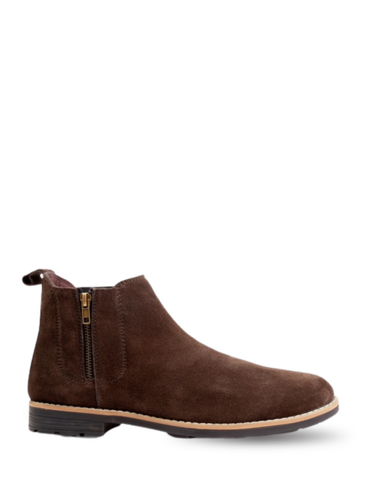 Zaraa Chain Chelsea Suede Brown