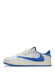 Travis Scott X Nik e Air Jordan 1 Low Fragment Heat Of f White Sneakers