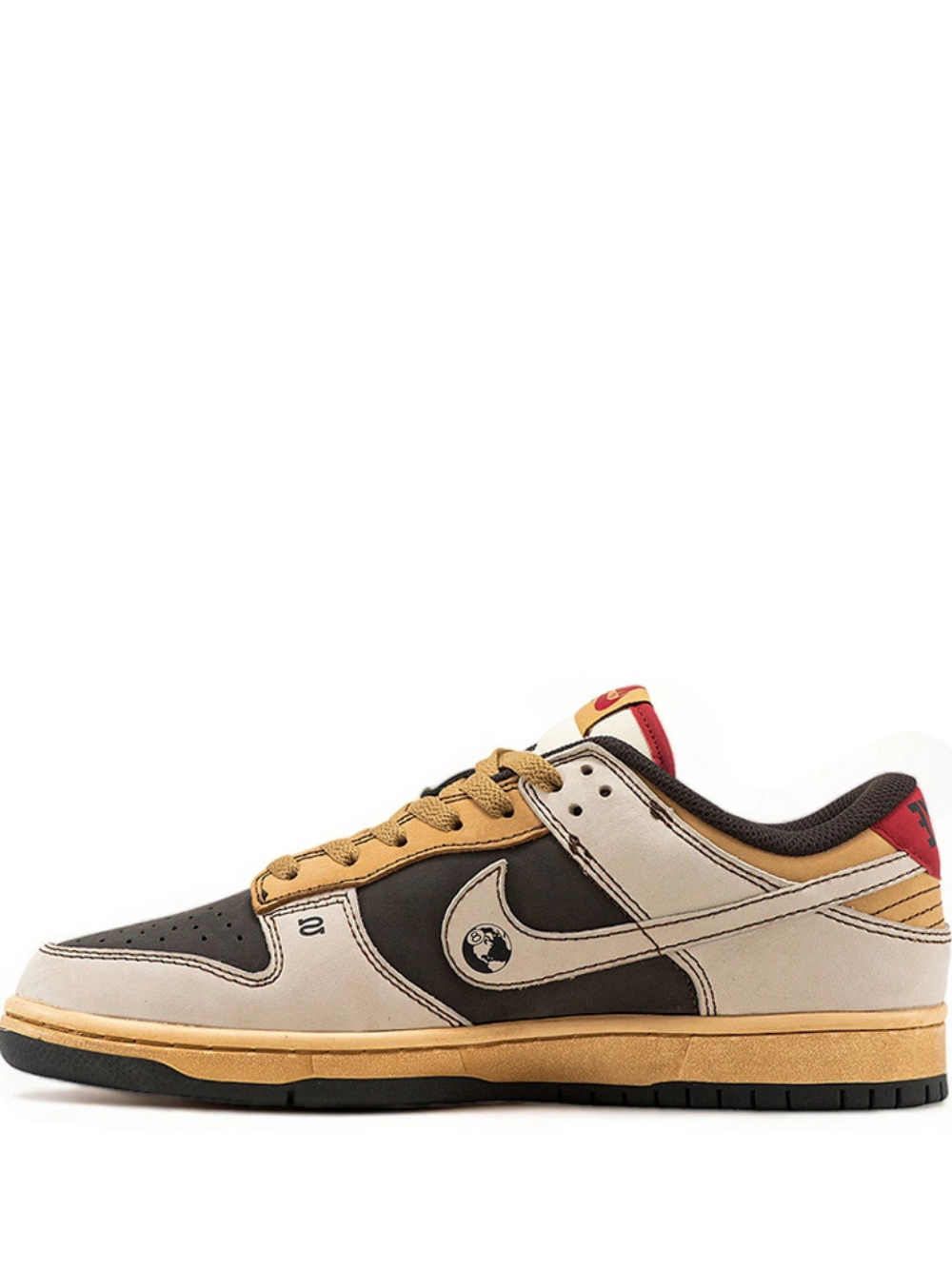 stussy x sb dunk low beige black