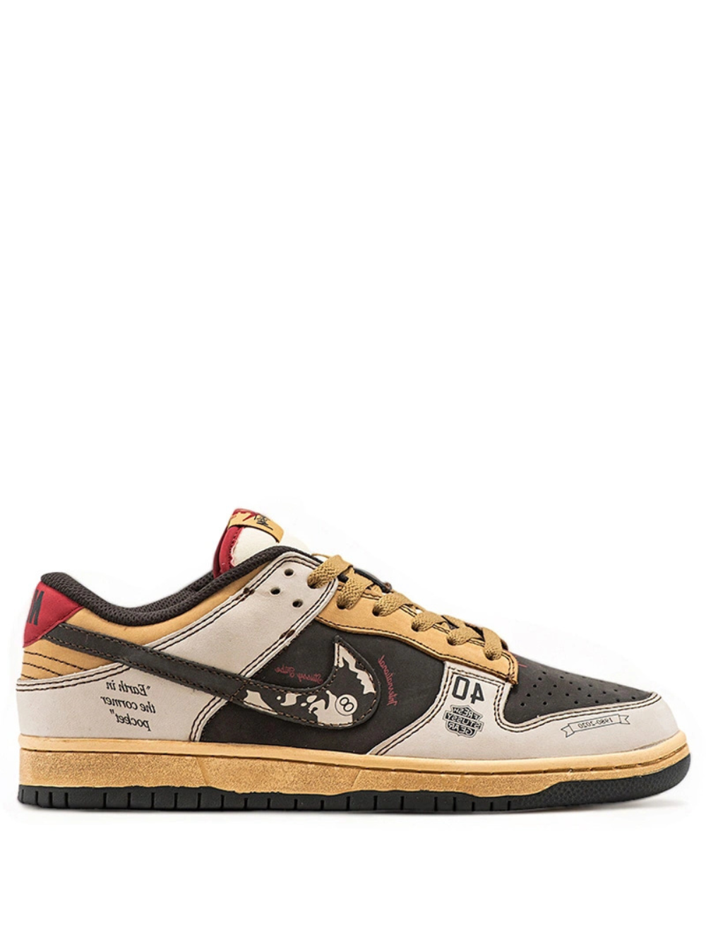 stussy x sb dunk low beige black