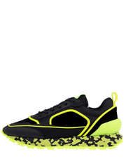 balmainn velvet nylon and mesh racer low top sneakers
