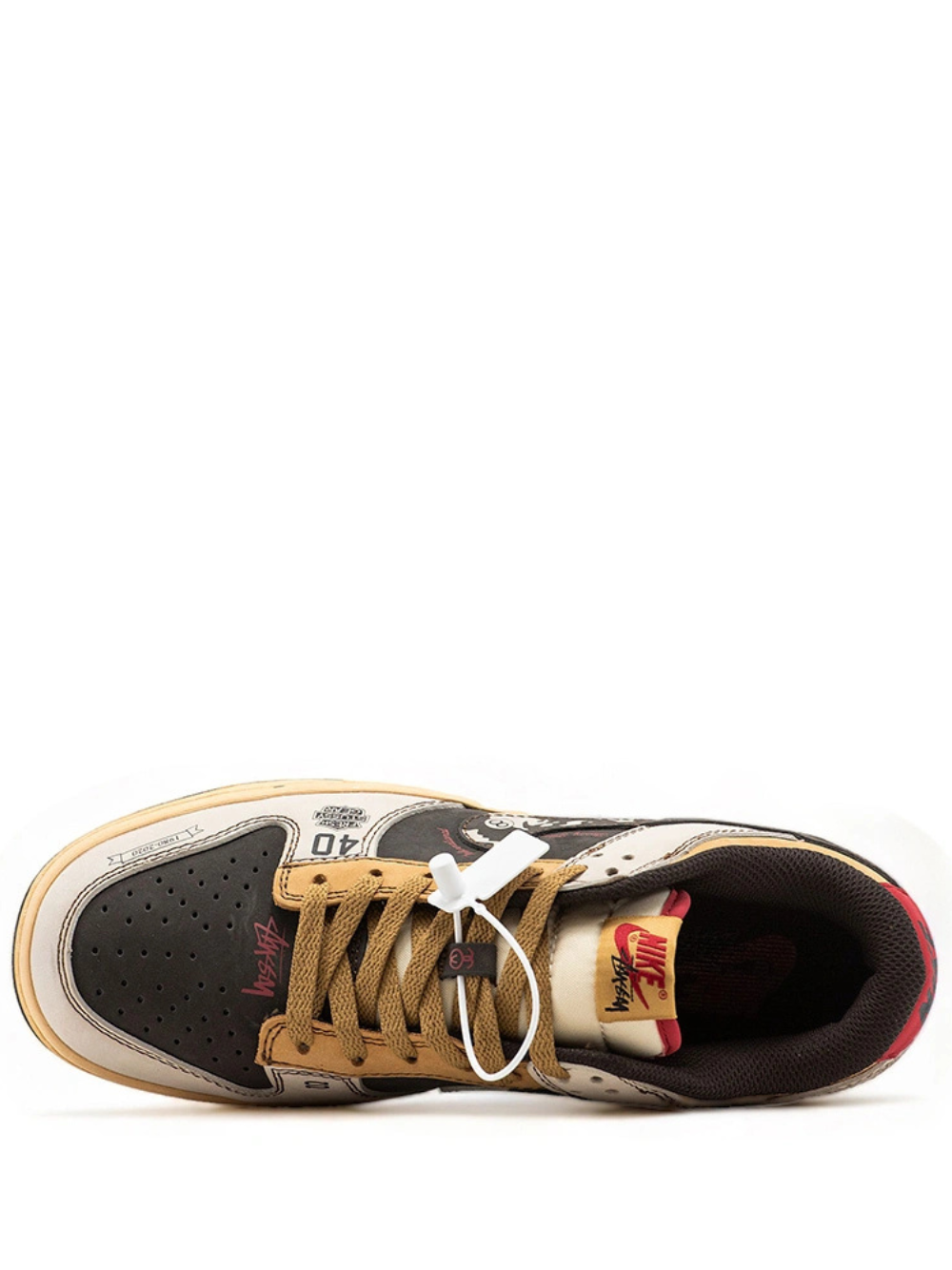 stussy x sb dunk low beige black