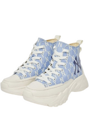 MLB CHUNKY High New York Yankees Blue platform Round Toe Rubber Sole