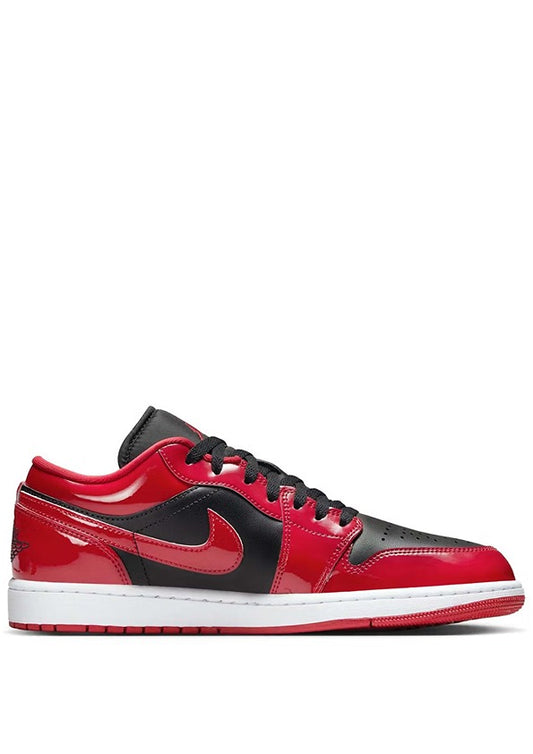 Nikkee Air Jordan 1 Low SE Patent Varsity Red Black 6144