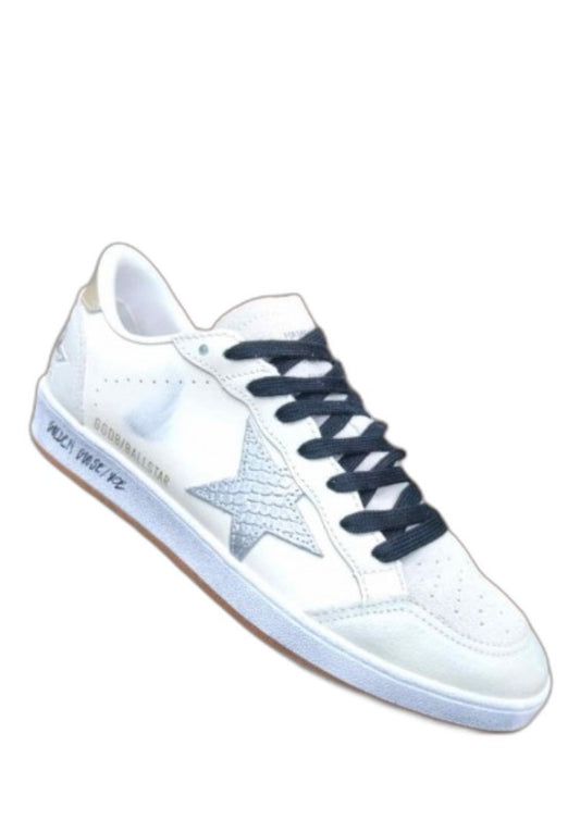 Golden Goose Ball Star Low White Silver