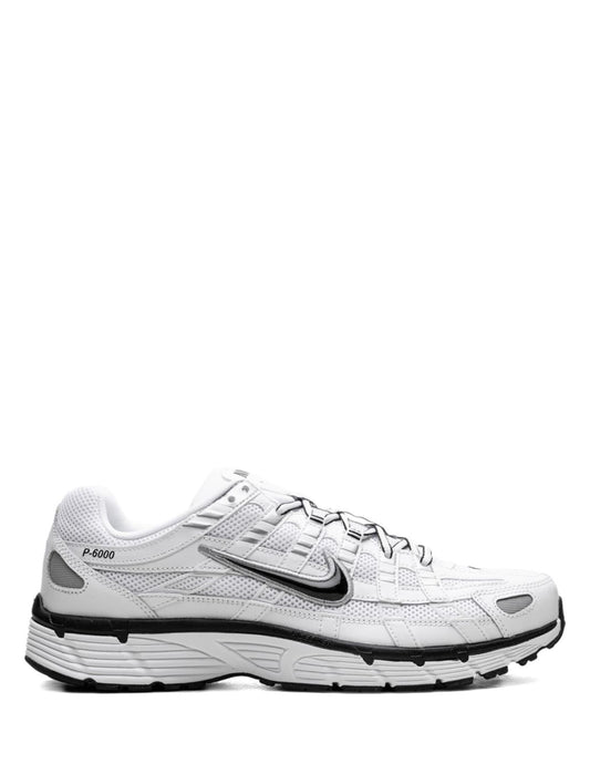 nikee P-6000 in White Black Metallic Silver