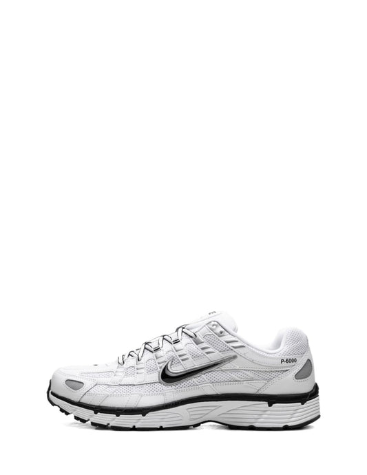 nikee P-6000 in White Black Metallic Silver