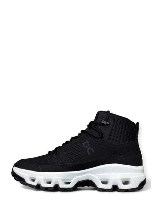 On Running Cloudrock Mid Waterproof Black White