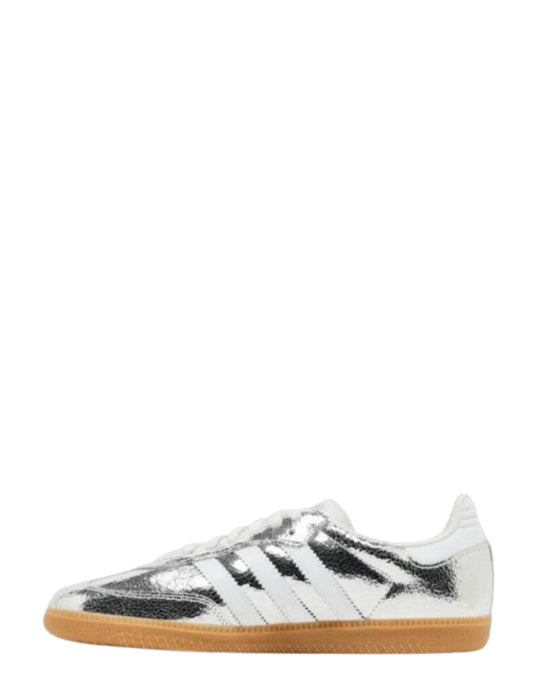 Adidass Samba OG Silver Metallic Cracked Leather