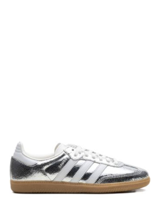 Adidass Samba OG Silver Metallic Cracked Leather