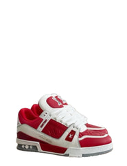 LOUISs VUITTONn TRAINER SIGNATURE RED WHITE